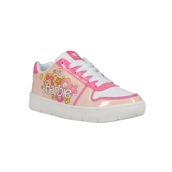 Mattel Shoes - Women's Barbie by Mattel White Pink Floral Court Sneaker Size 10
